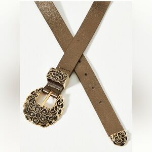 Leather Anthropologie NWT Streets Ahead Floral Western Belt Made in USA size S.